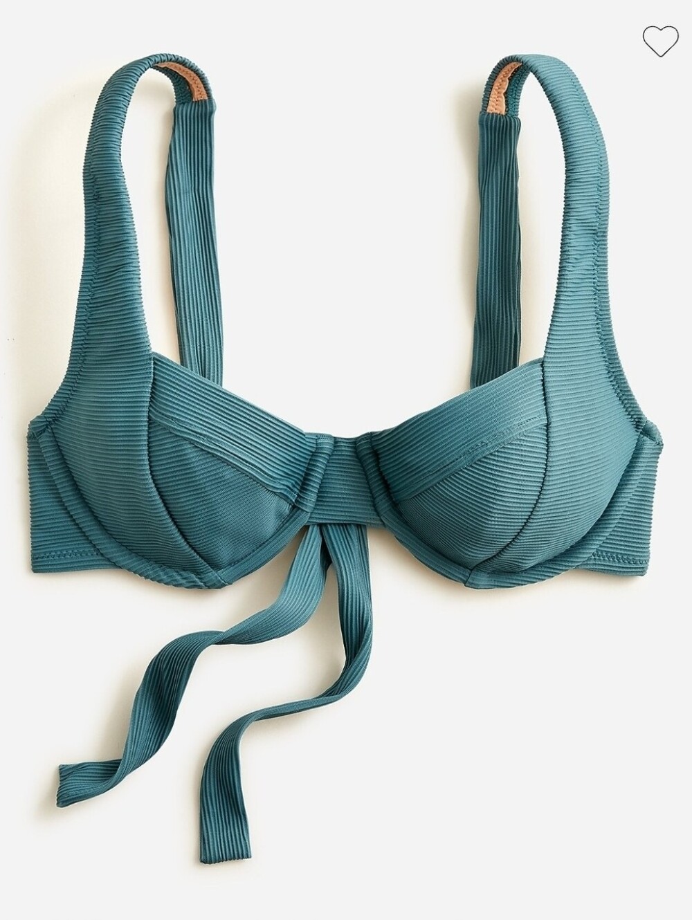 NWOT J. Crew Teal Ribbed Underwire Bikini Set with Crossover Waistband - Picture 5 of 6